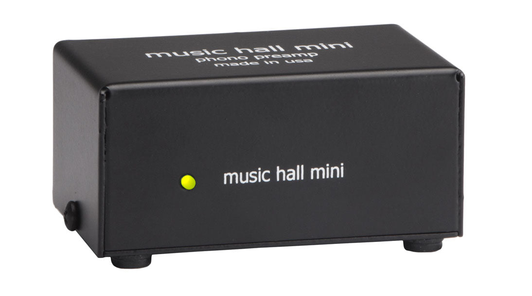 The music hall mini is a solid state moving magnet phono preamp for use with moving magnet and high output moving coil cartridges. RIAA compliant The mini is designed to amplify an RIAA equalized phono signal to a high level signal. Made in usa The music hall mini is cheap, cheerful, and built in the USA.—RIAA equalization +/- 1.5 dB