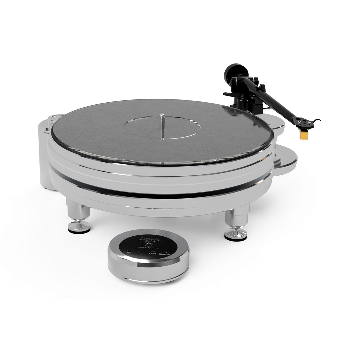 ACOUSTIC SOLID - SOLID 111 METAL TURNTABLE - Experience a listening pleasure in perfection with the High-quality technology and acoustics with Acoustic Solid. Best price at Vinyl Sound for all Acoustic Solid Turntables, Cartridges, tonearms and Phono Amplifiers: Acoustic Solid - Solid Brake - Acoustic Solid - Solid Machine – Acoustic Solid - Solid Edition – Acoustic Solid - Solid Royal – Acoustic Solid - Solid Stand